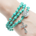 Turquoise Gemstone Twistable Full Rosary Wrap Bracelet Mother's Day Present Mother's Day Gift Mother's Day special item Mother's Day Twistable Full Rosary Wrap Bracelet