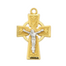 Two-Tone Celtic Crucifix Gold Over Sterling Silver w/ 18" Gold Plated Chain Crucifix Crucifix Symbolism Catholic Crucifix items