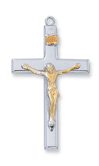 Two-tone Crucifix with 24" Chain