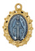 Two Tone Gold over Sterling Silver Blue Enameled Miraculous Medal with 16"-18" Rhodium Plated Chain