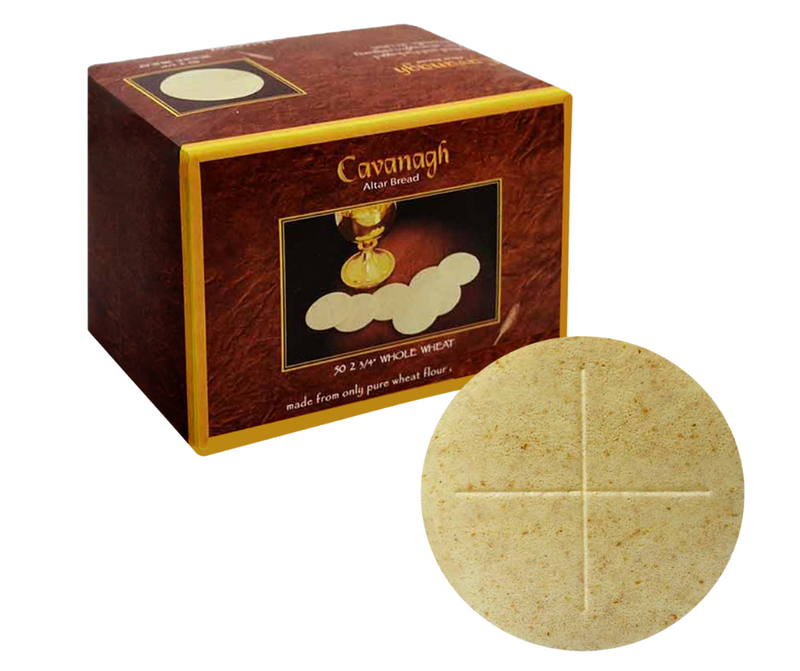 Cavanagh 2-3/4" Whole Wheat Communion Wafers – Large Altar Bread with Cross Design (Box of 50)