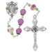 8mm Purple and Ceramic Bead Flower Miraculous Medal Rosary