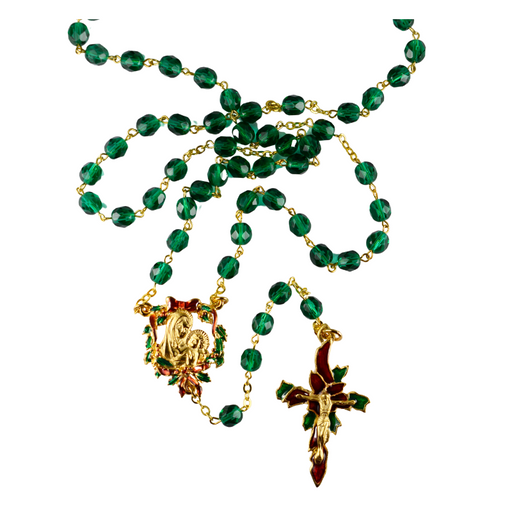 Emerald Glass Beads Rosary