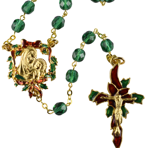 Emerald Glass Beads Rosary
