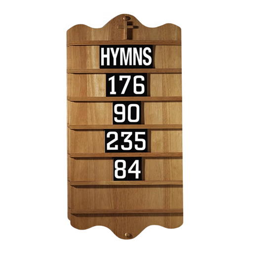 Wall Mount Hymn Board - Pecan Stain