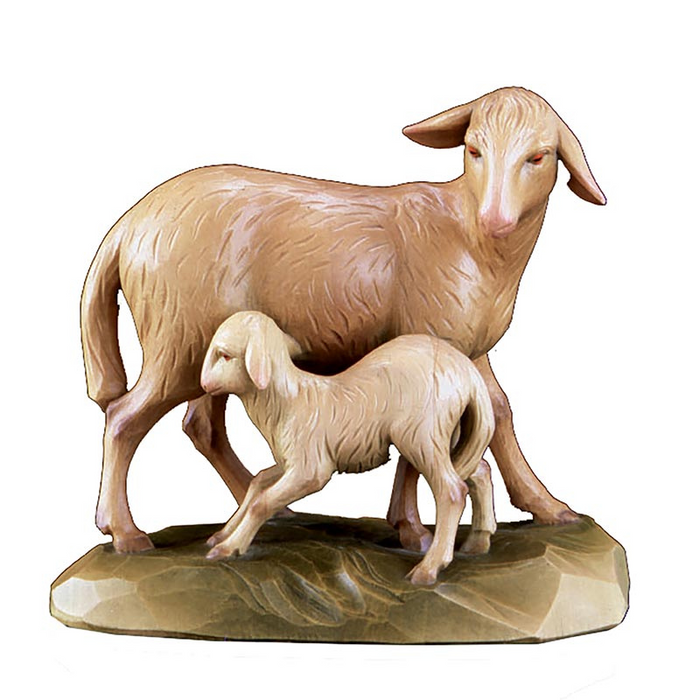 Val Gardena 10" H Nativity Figurine - Two Sheep
