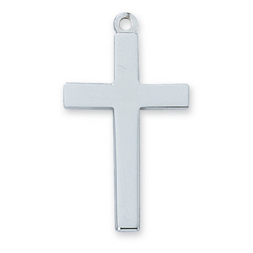 Rhodium-Plated Cross with 20" Rhodium-Plated Chain