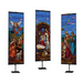 Set of Stained Glass Nativity Scene Banner