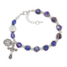 Blue Crystal and Flower Rosary Bracelet