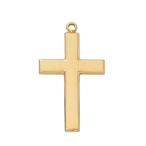 Gold Plated Pewter Cross with 24" Chain