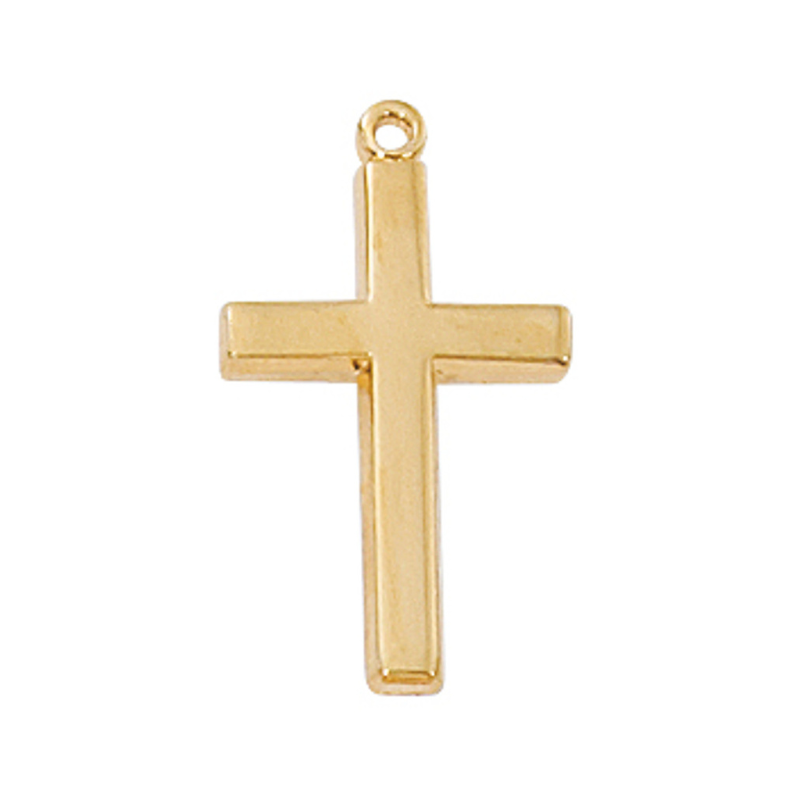 Gold Plated Pewter Cross with 18" Chain