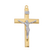 Gold Plated Pewter Two-Toned Crucifix with 24" Chain