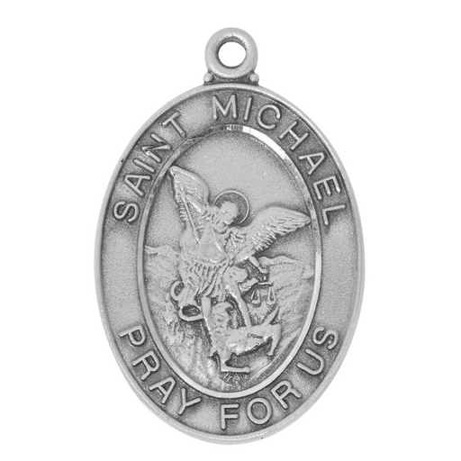 Saint Michael Pewter Medal with 24" Chain