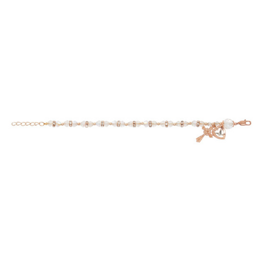Crystal Rosary Bracelet in Rose Gold Chain