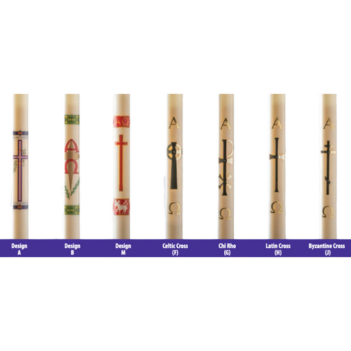 Refillable Paschal Candles - 9 Designs - 3 Sizes