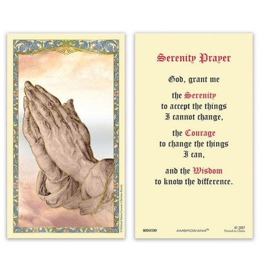 Praying Hands Laminated Holy Card - 25 Pieces Per Package