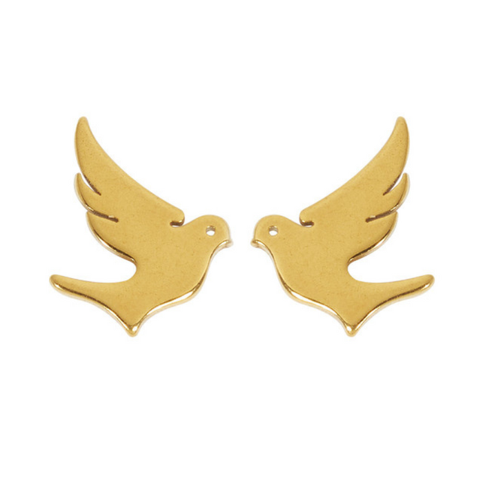 Gold Tone Dove Earrings