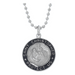 Black And Gray Saint Christopher Medal On Adjustable Ball Chain