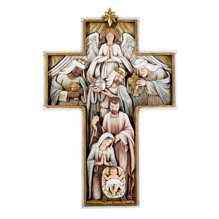 12.25"H Plaque Nativity Cross