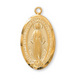 Gold Plated Miraculous Medal Pewter with 18" Chain