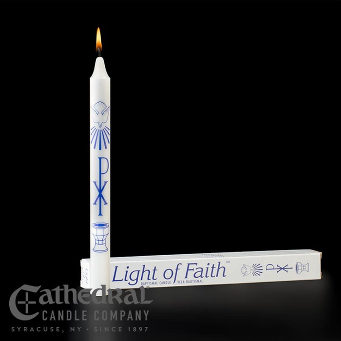 Light of Faith Baptismal Candle 3/4" x 9-1/4"  S.F.E. (24 pieces)