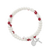 Wrap Rosary Bracelet - Garnet and Pearl