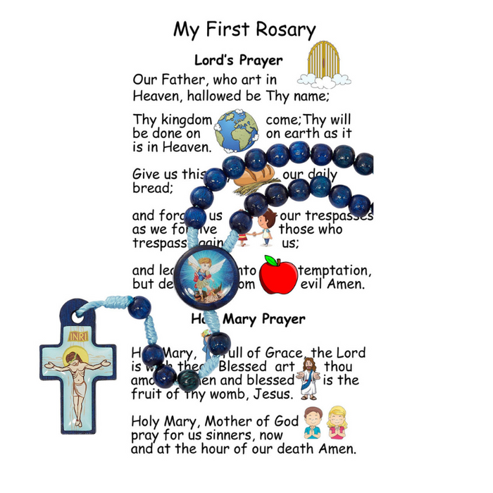 Blue Beads Kiddie Saint Michael Rosary