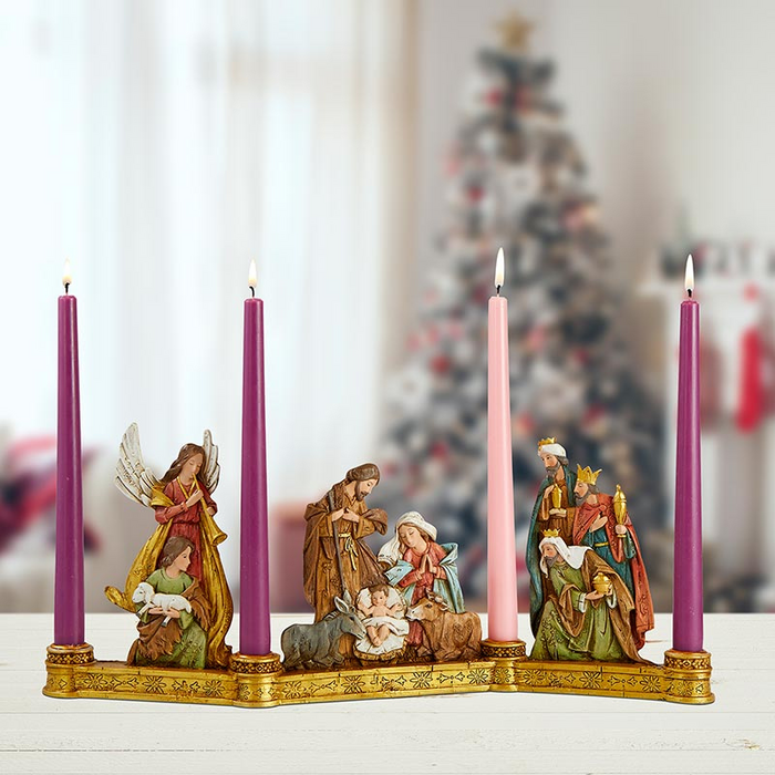 18-1/2" Long Nativity Advent Candleholder