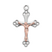 Two-toned Rose Gold Sterling Silver Crucifix with 18" Chain