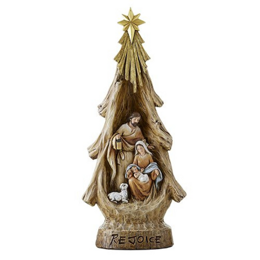 16.5" H Figurine - Rejoice Nativity Tree