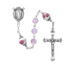 Miraculous Medal Pink Crystal Beads Rosary