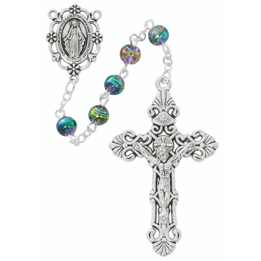 Purple Multi-Color Crystal Beads Rosary