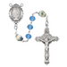 Blue Crystal Miraculous Medal Rosary