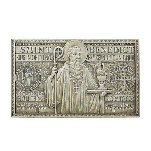 12"W St. Benedict Garden Plaque