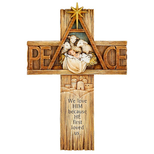Baby Jesus With Sheep Peace Cross