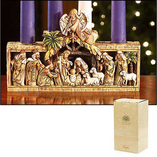 5"H Nativity Advent Candleholder