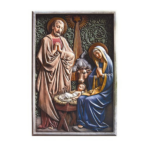 13" H Full Color Nativity Plaque
