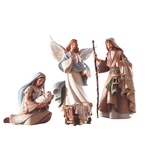 6-1/2" H Figurine - Bethlehem Nights Nativity Holy Family - 4 Pieces Per Set