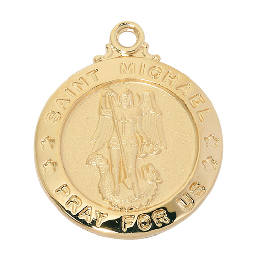 Saint Michael Gold Plated Sterling Silver Medal