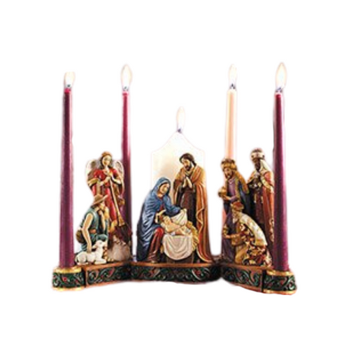 12.75” Long Nativity Advent Candleholder