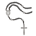 6mm Sacred Heart Hematite Corded Rosary