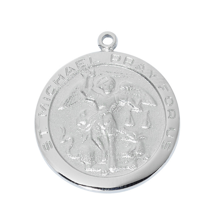 Saint Michael Rhodium-Plated Medal