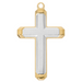 Gold-Plated Border Sterling Silver Cross with 24" Chain