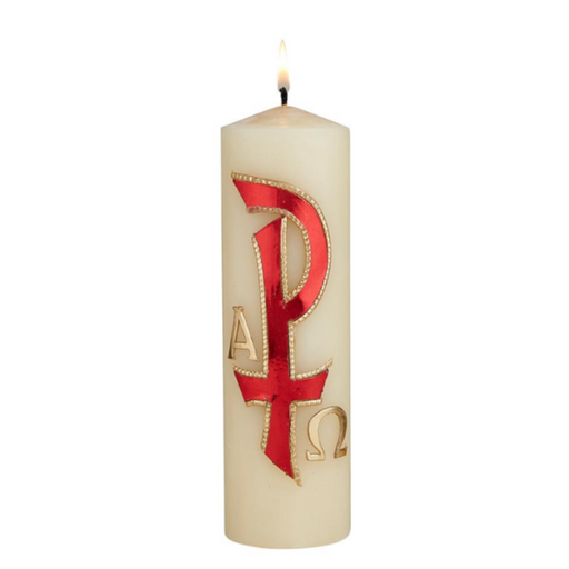 Chi Rho Pillar Candle