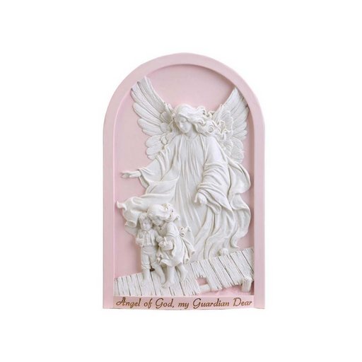 11.75" H Guardian Angel Pink Plaque