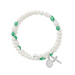 Wrap Rosary Bracelet - Emerald and Pearl
