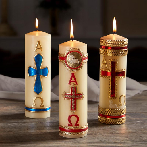 Alpha & Omega Pillar Candle