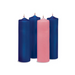 9" Advent Candle Set of 3 Blue and 1 Pink