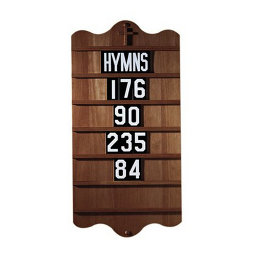 Wall Mount Hymn Board - Maple Hard Wood