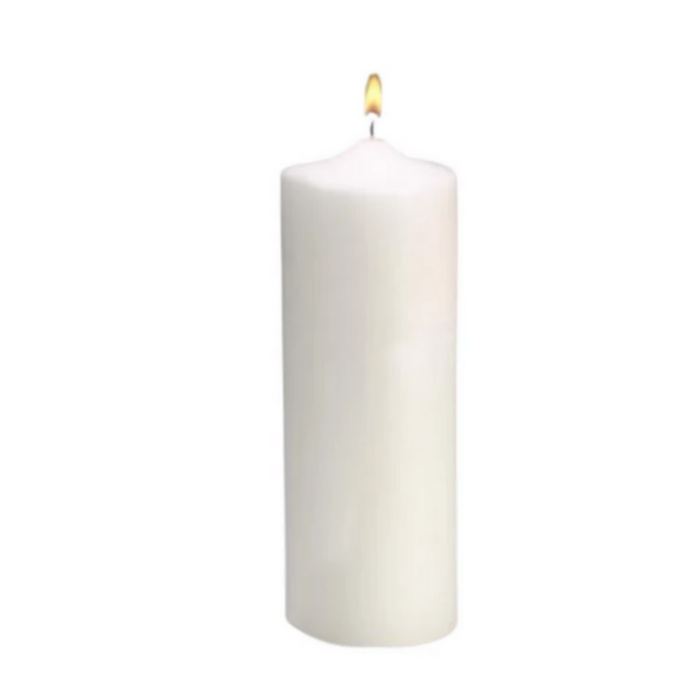 9" Plain White Memorial Candle - 4 Pieces Per Package